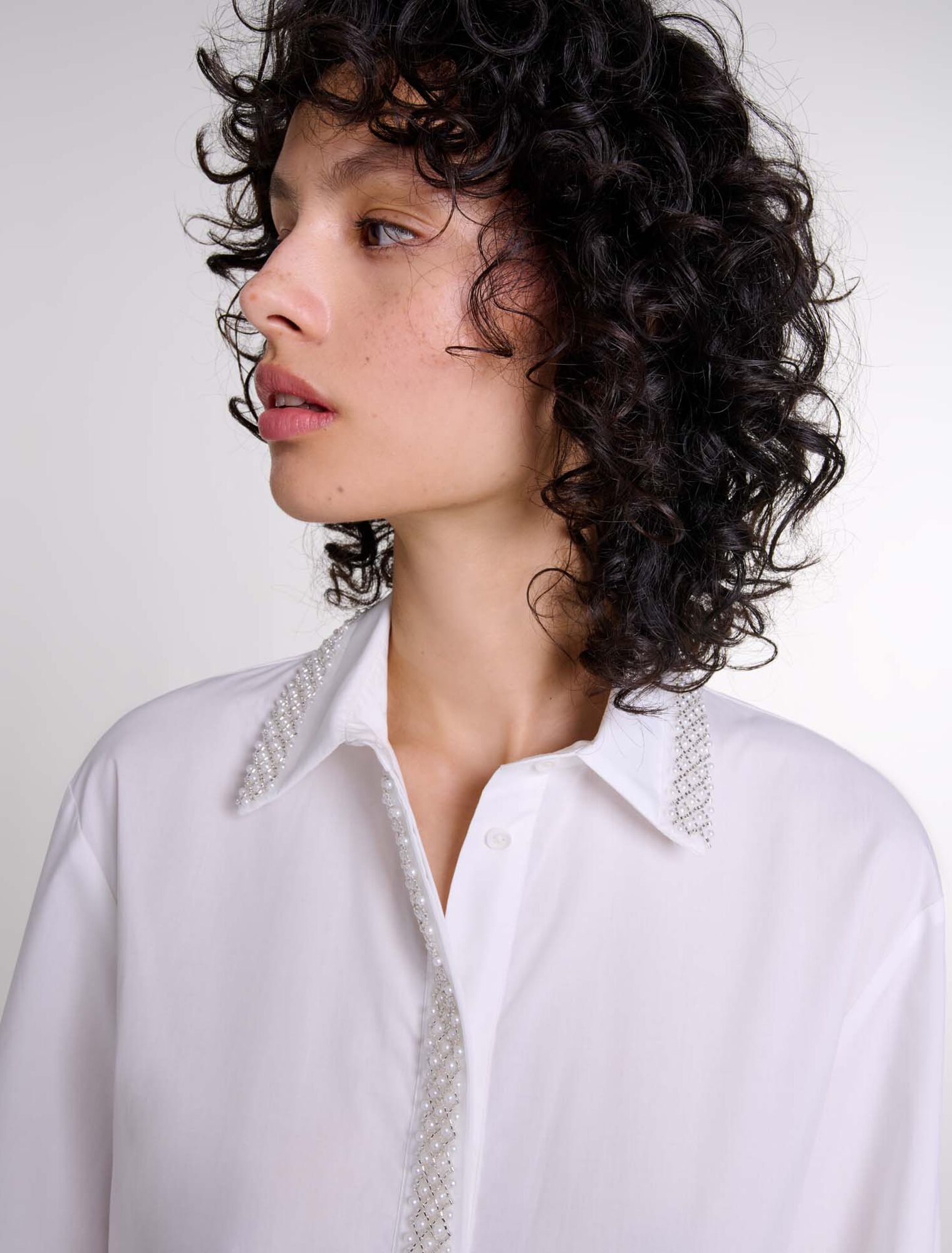 Beaded shirt dress