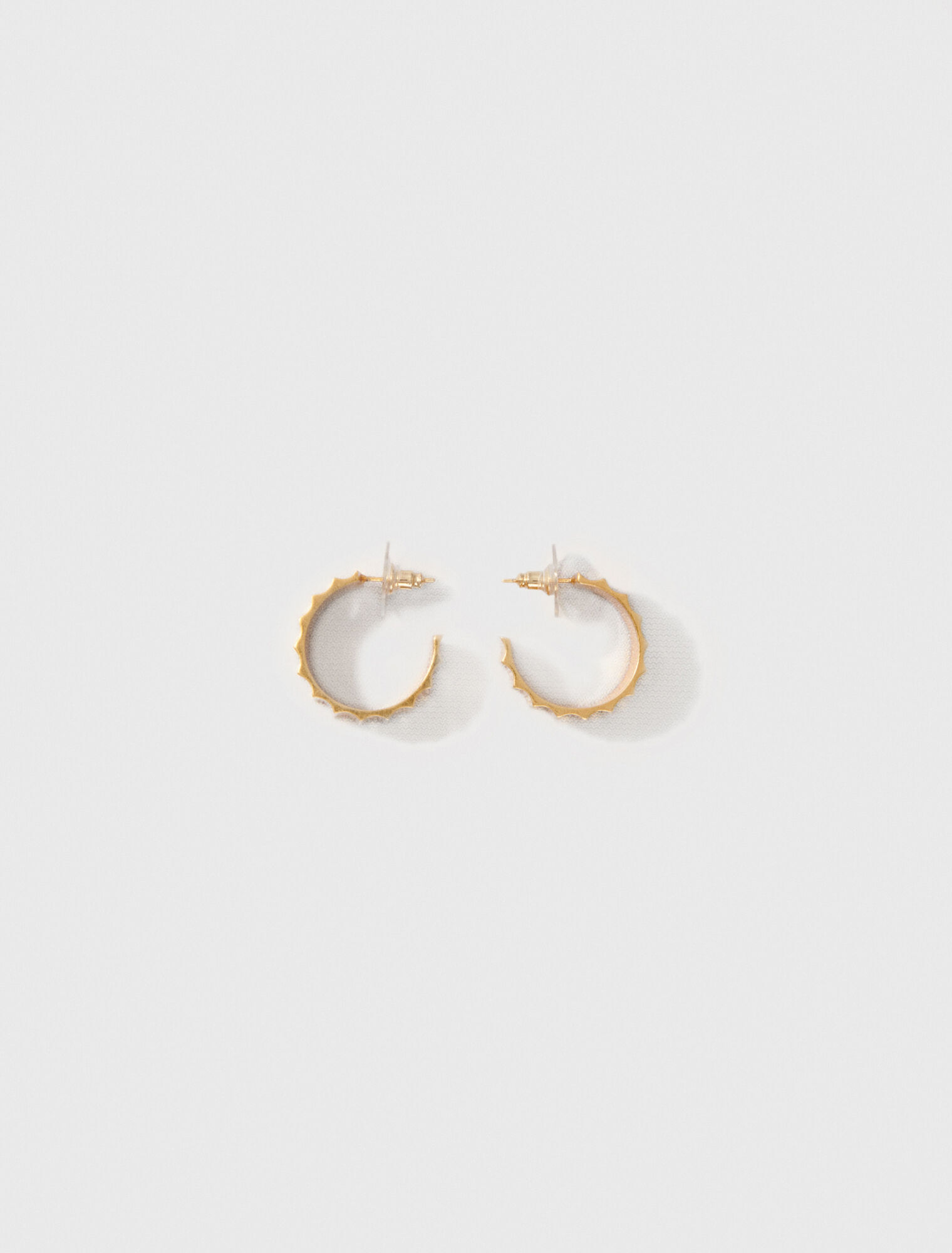 Tapered gold mini hoop earrings