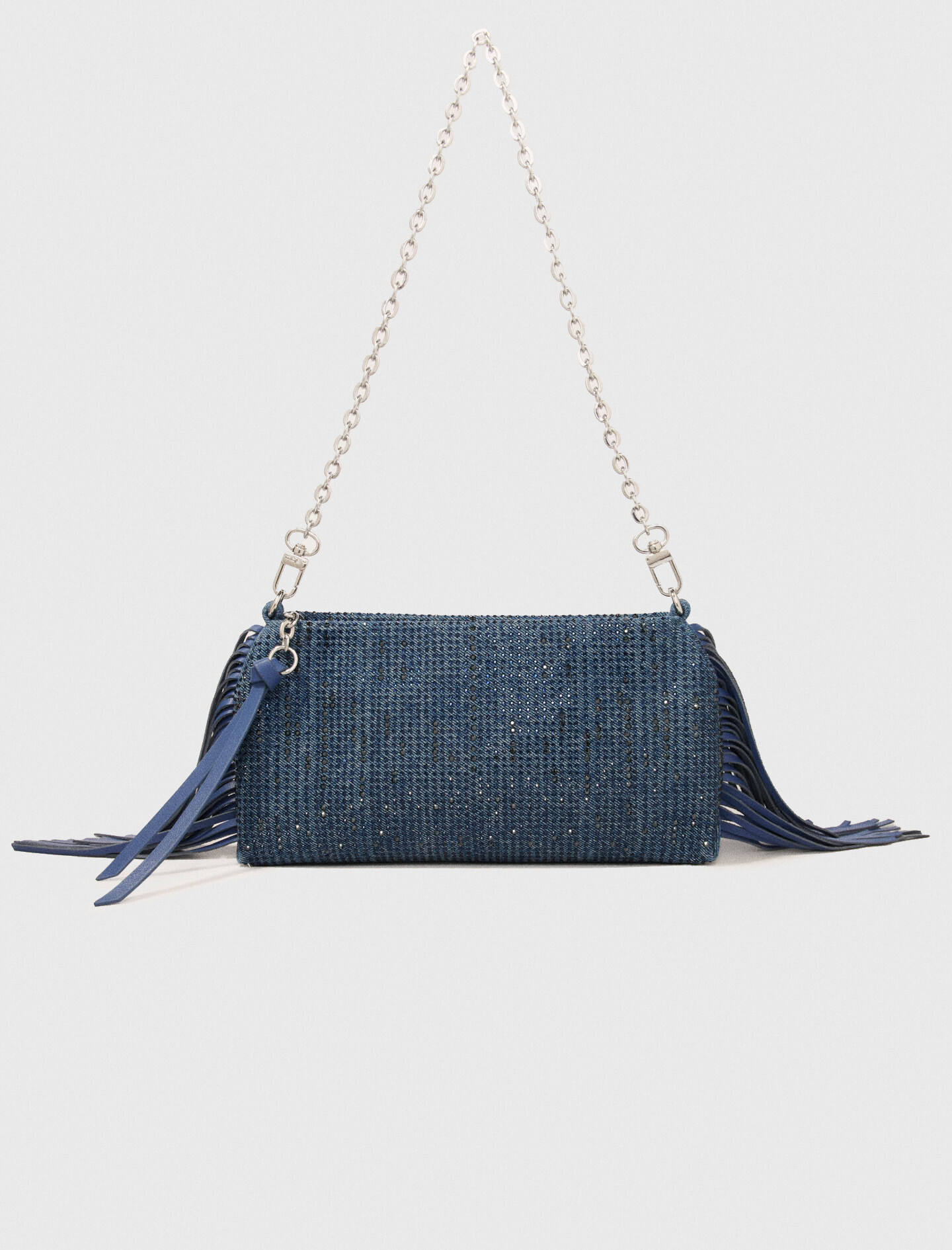Miss M Pouch denim clutch bag Blue for Women | Maje