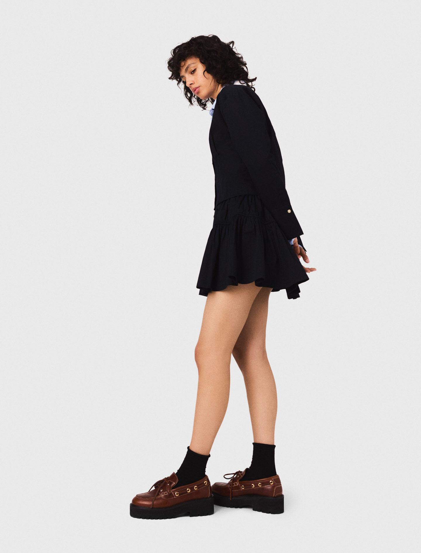 【BLUELEA】 Jacquard skirt 黒38 06601-0050_1_ba6c7cb0-2dce-