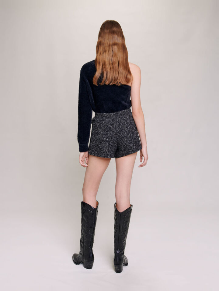 Glittery tweed shorts