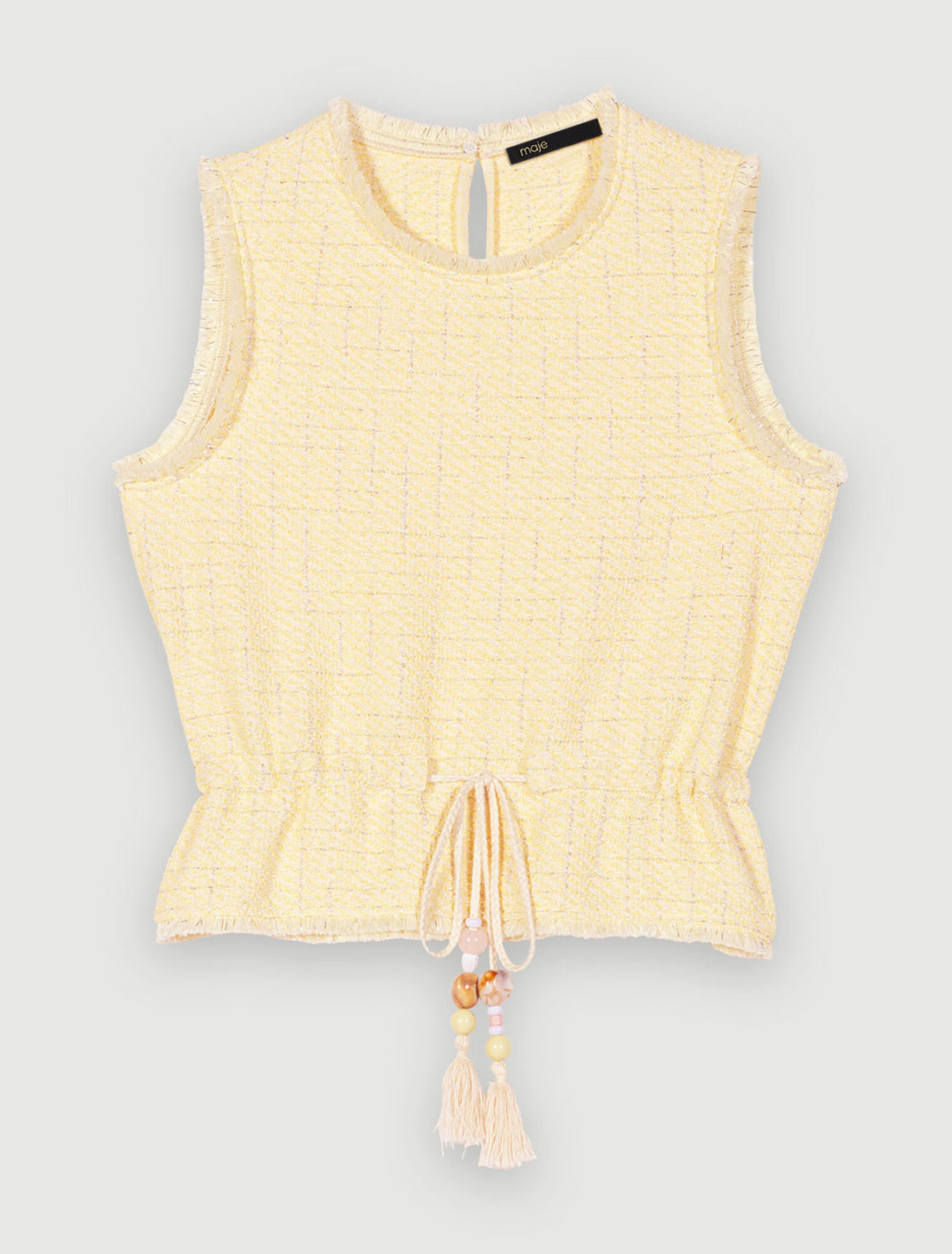Lurex tweed sleeveless top