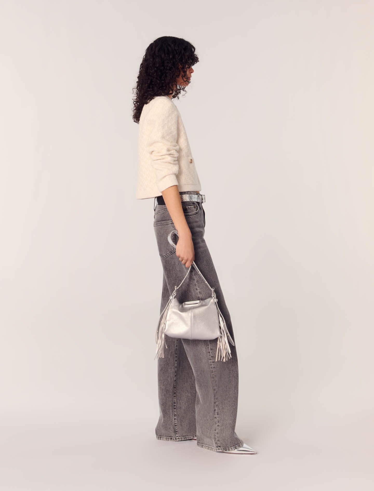 Her lip to Mercer Tweed Cardigan ベージュ　M Short tweed-effect cardigan White for Women | Maje