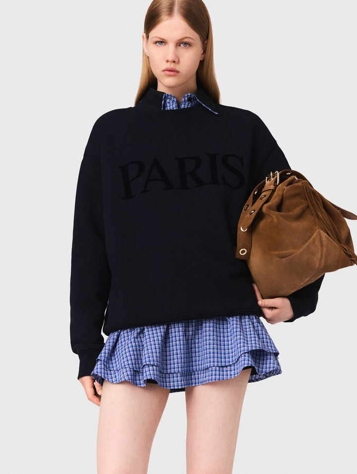 Paris embossed logo sweatshirt
