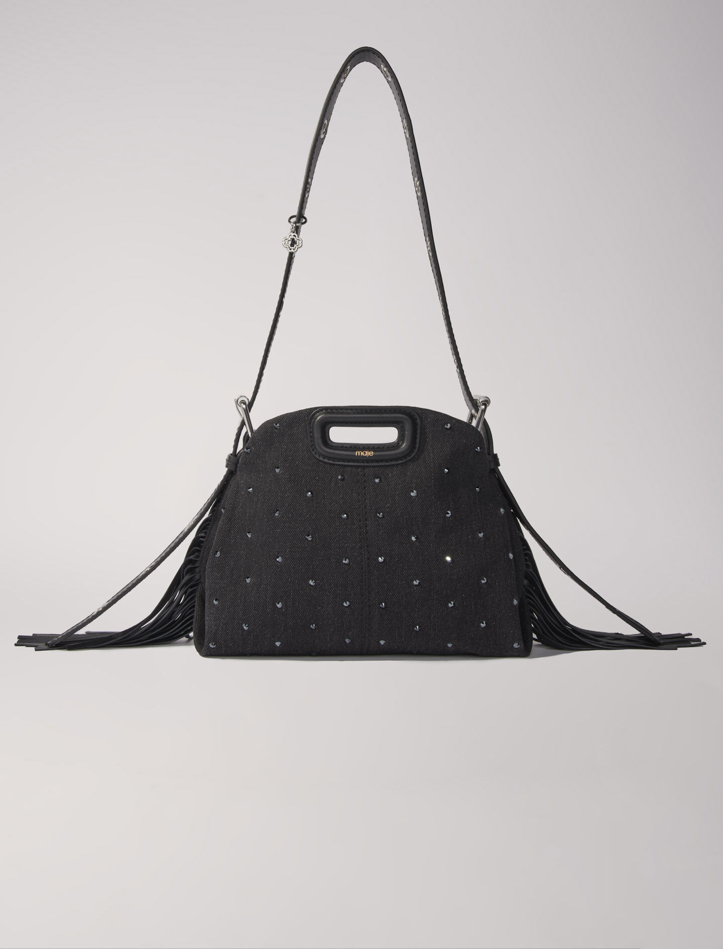 Miss M Mini bag in rhinestone denim Miss M Mini Maje