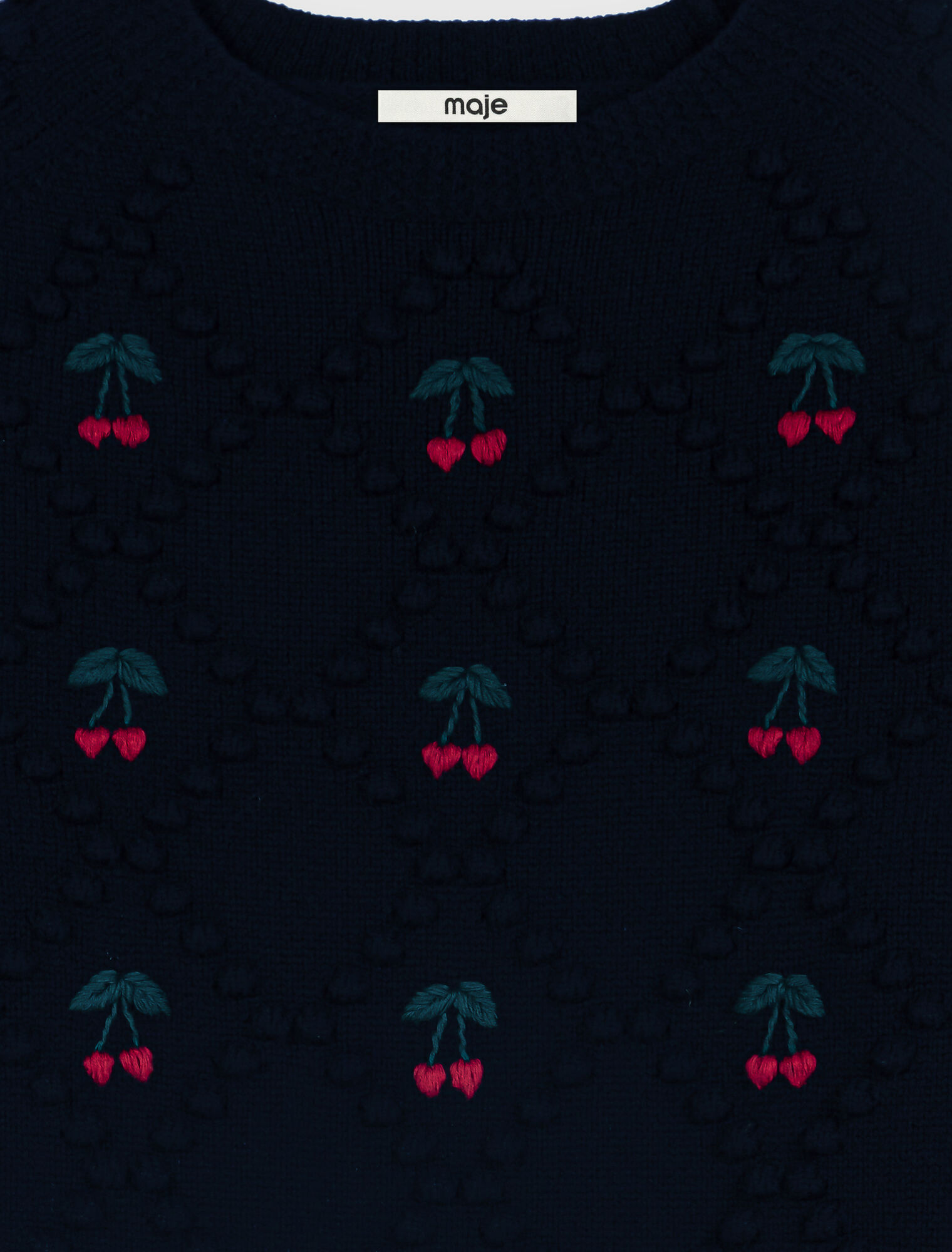 Jumper with embroidered cherries