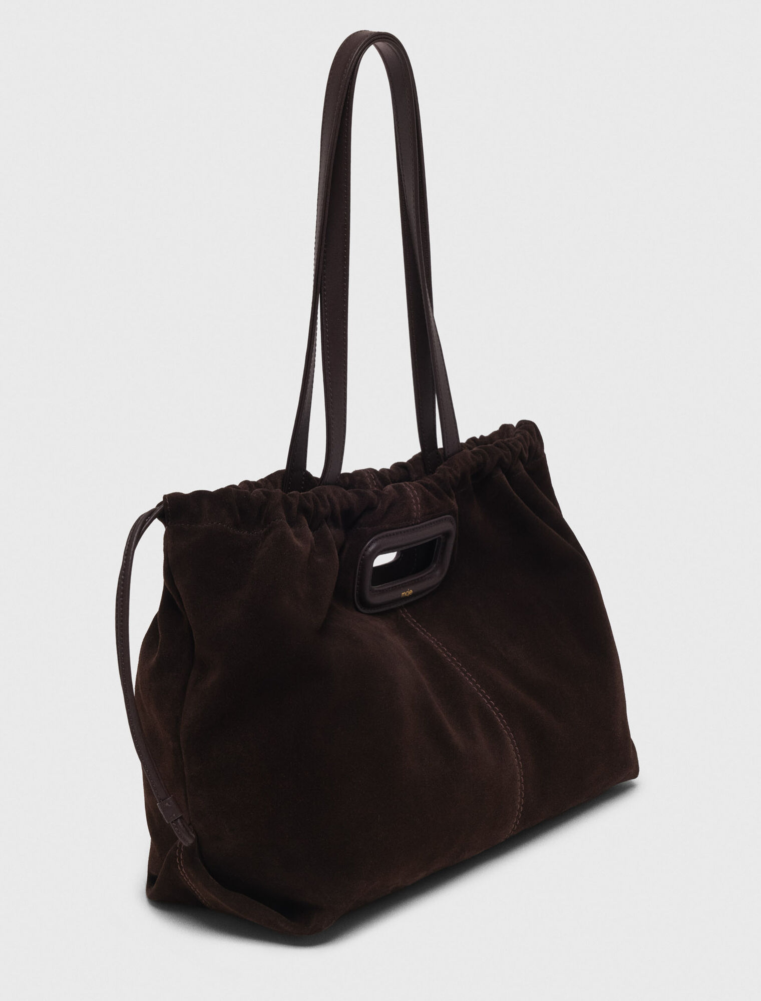 Suede leather M tote bag