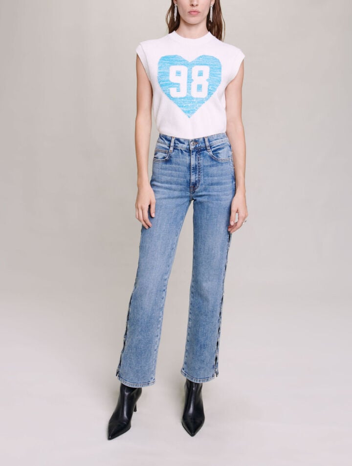 Sleeveless heart jumper
