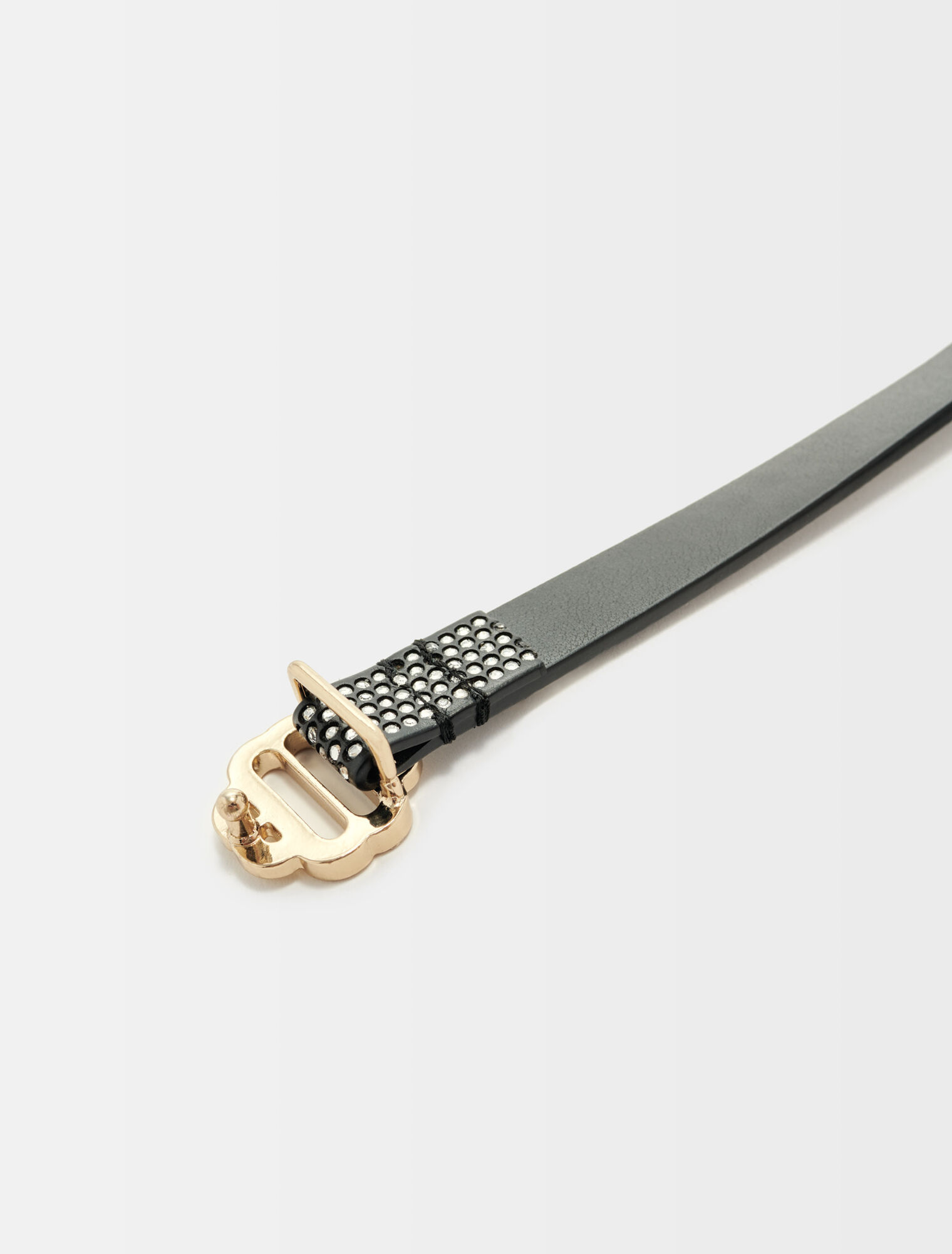Maje Clover rhinestone belt with buckle