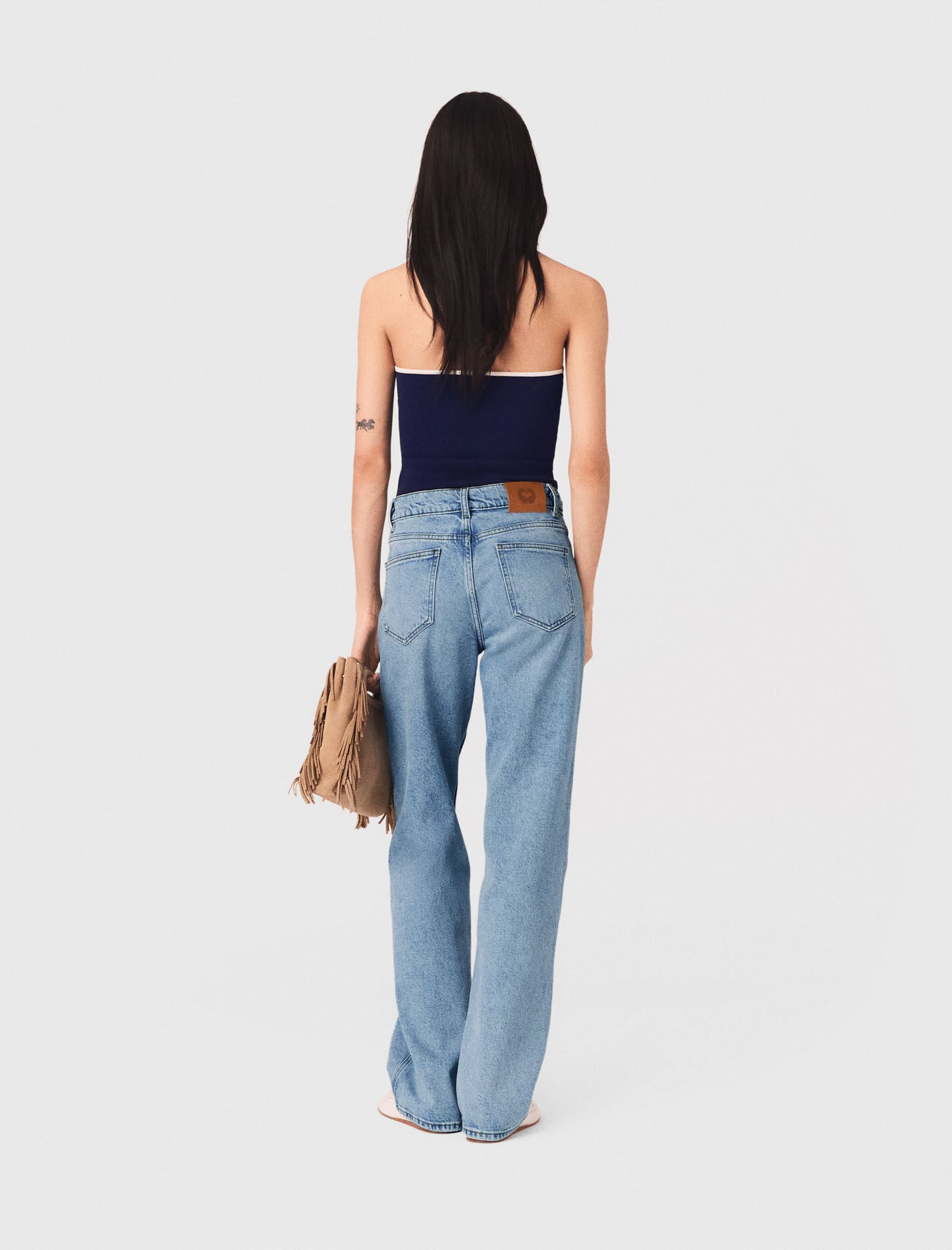 Contrast-knit bustier top 2