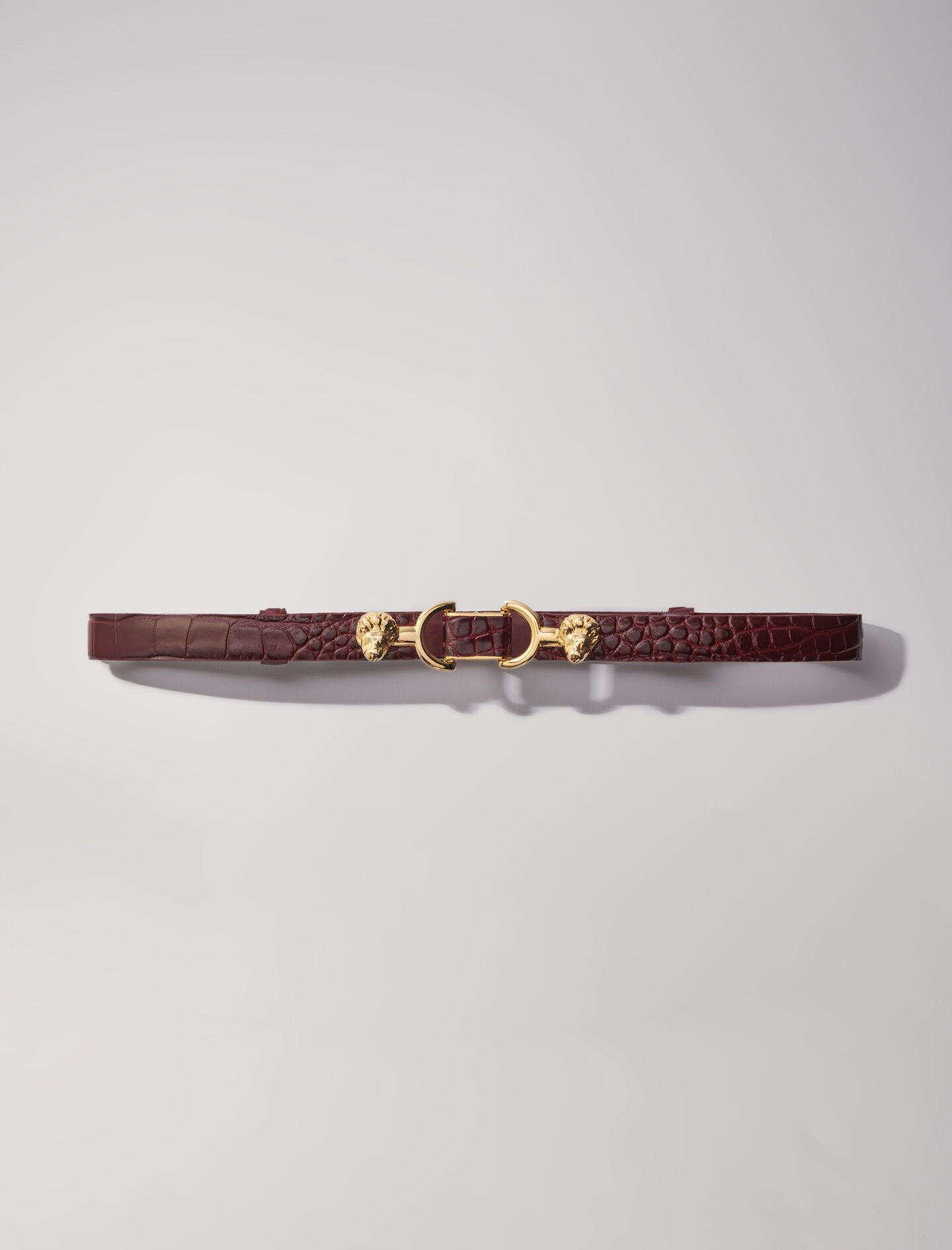 Thin leather belt with lion bit Thin belts Maje