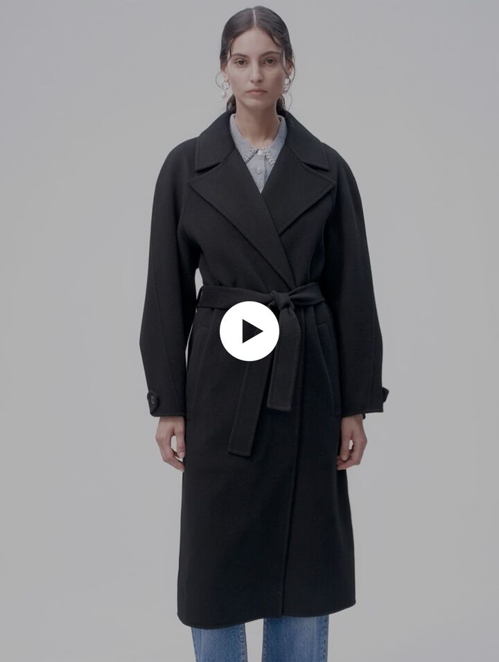 Double-faced mid-length coat