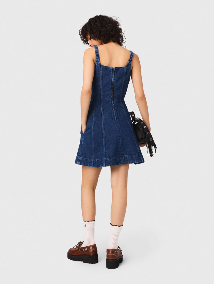 Short denim babydoll dress