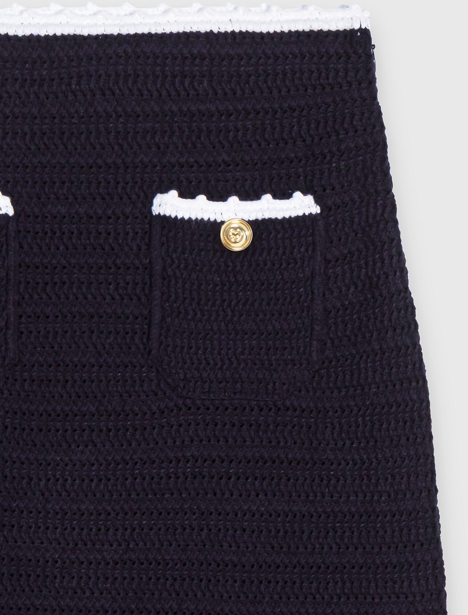 Midi skirt with crochet trim