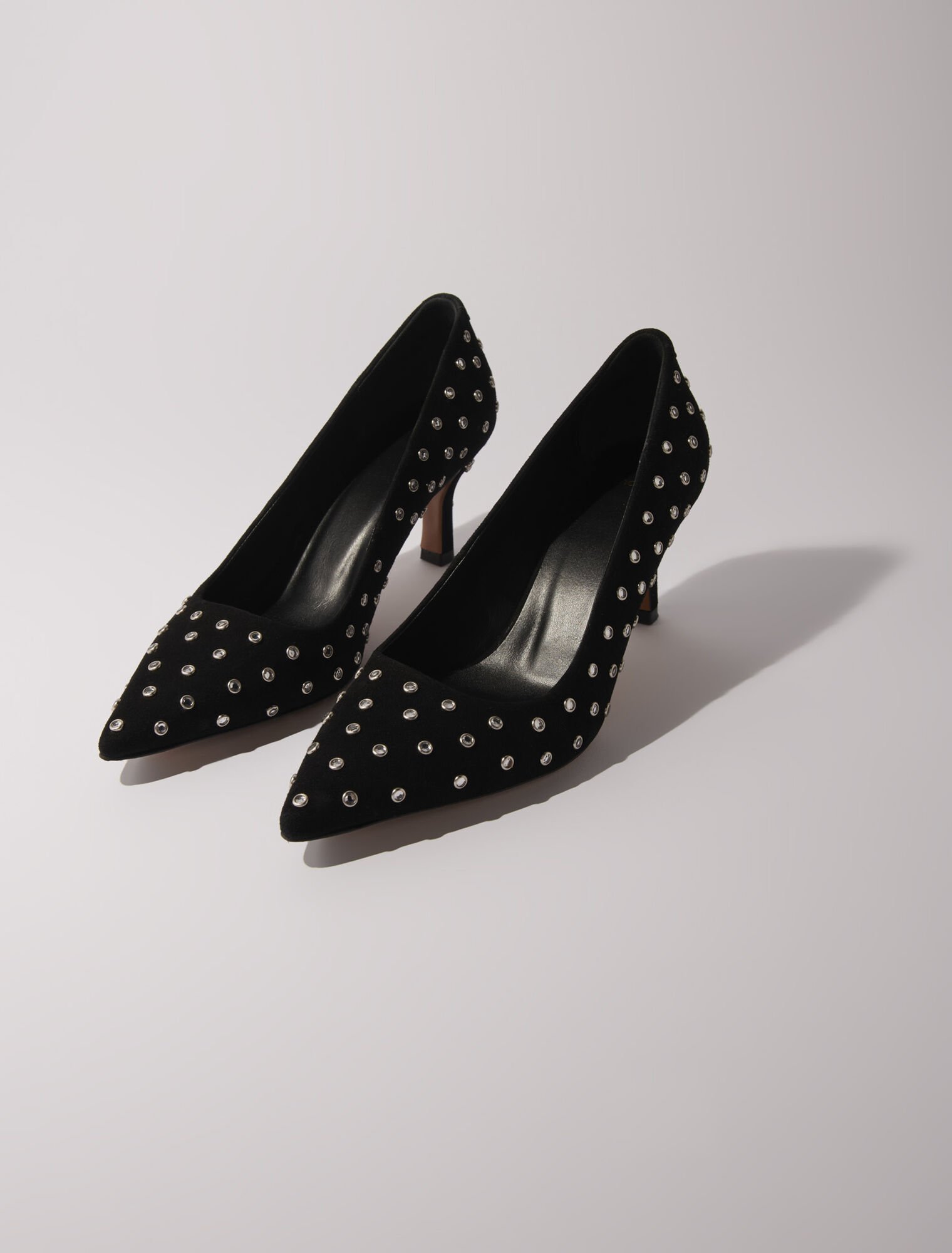 Rhinestone pumps with pointed toes