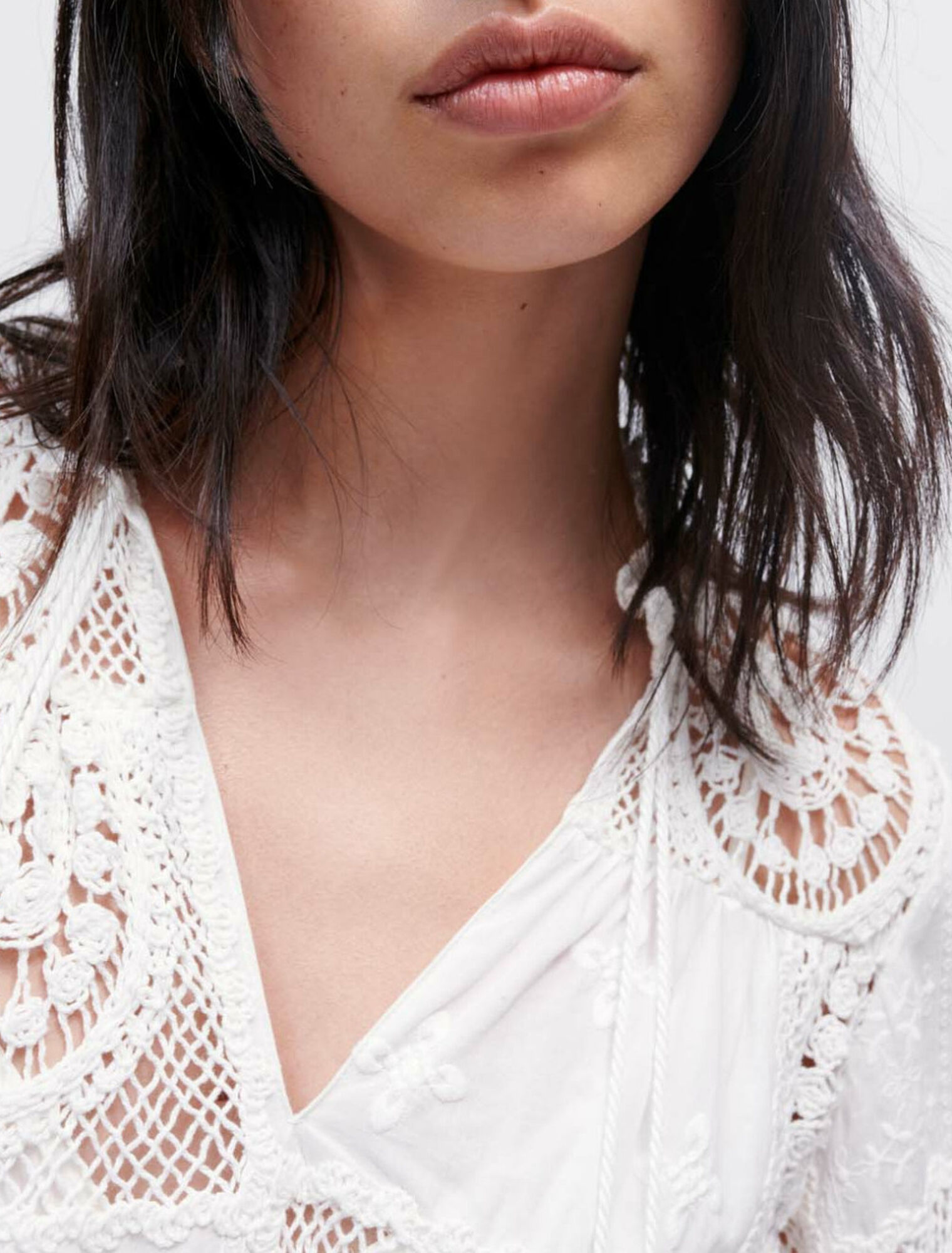 Voile and crochet dress