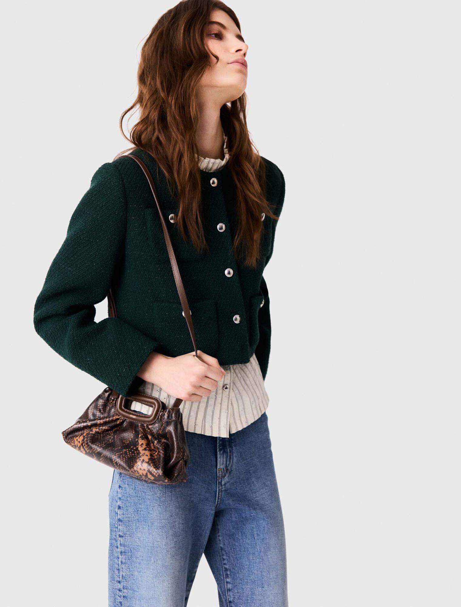 Milpli mini embossed leather pouch