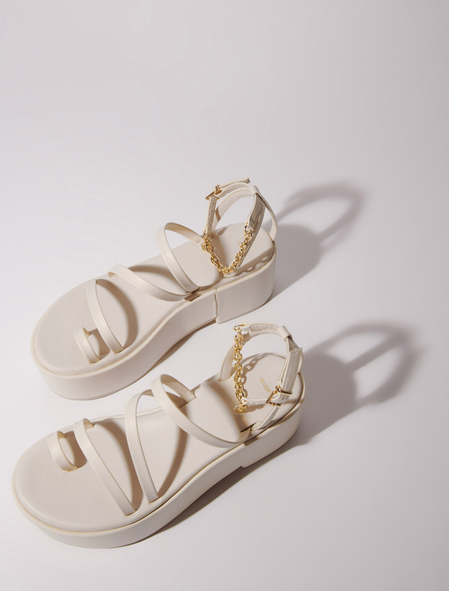 Leather platform sandals