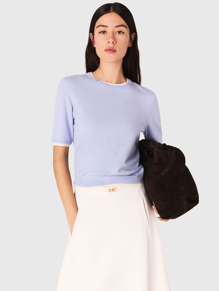 100% wool jumper with rhinestones
