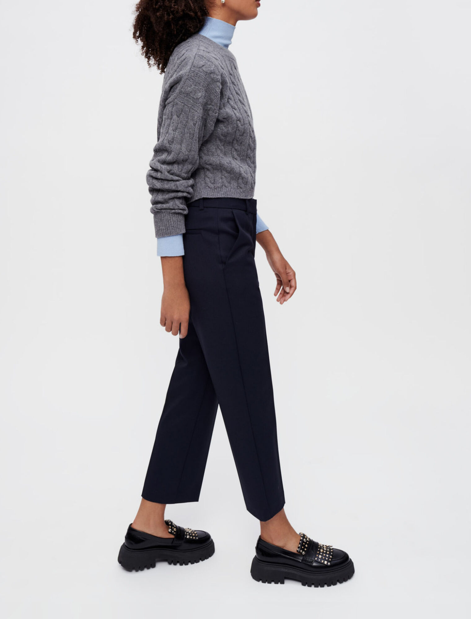 Straight-leg suit pants