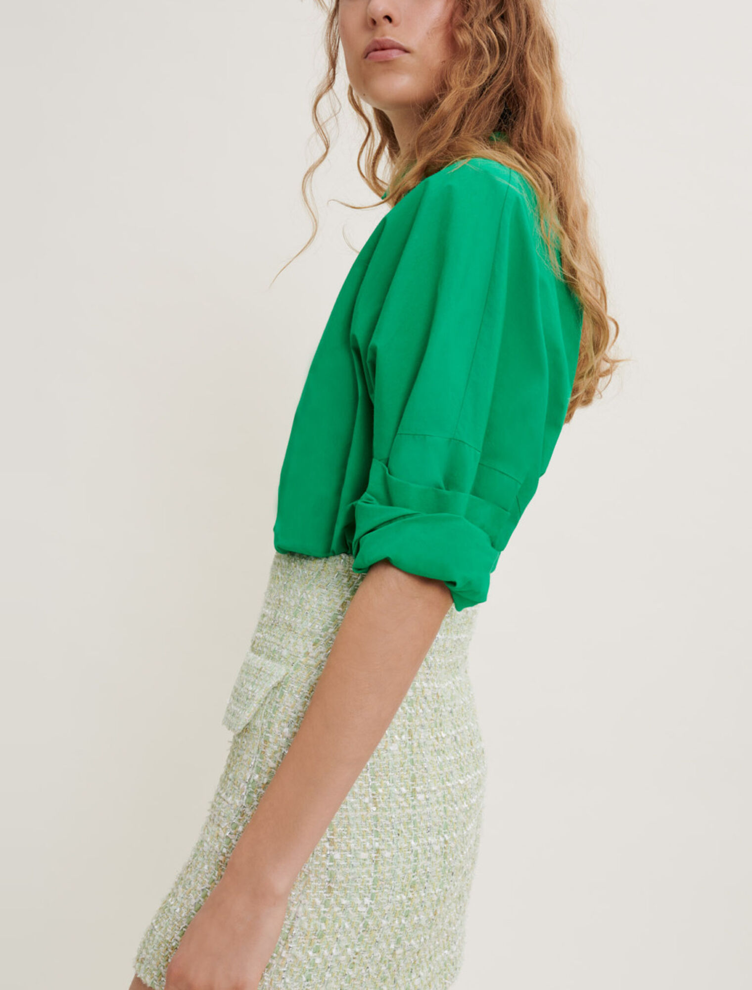 Shiny tweed skirt