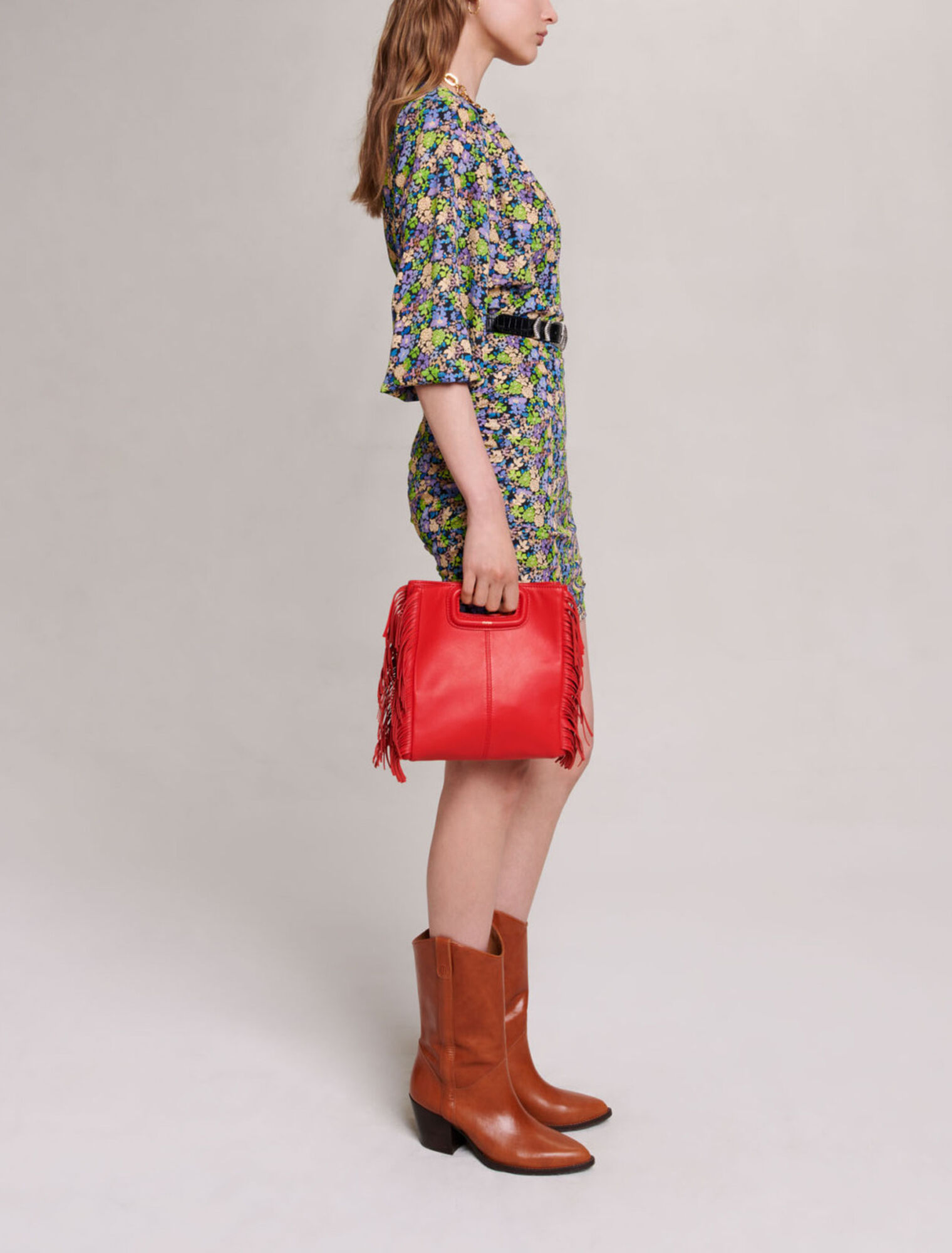Short dress with floral print
