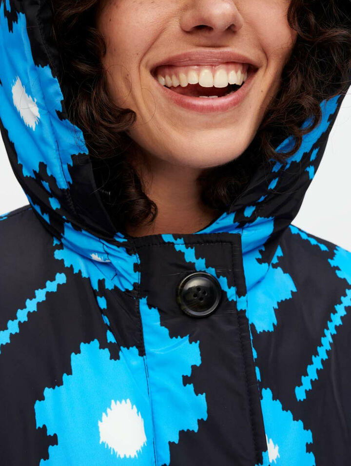 Flower print down jacket