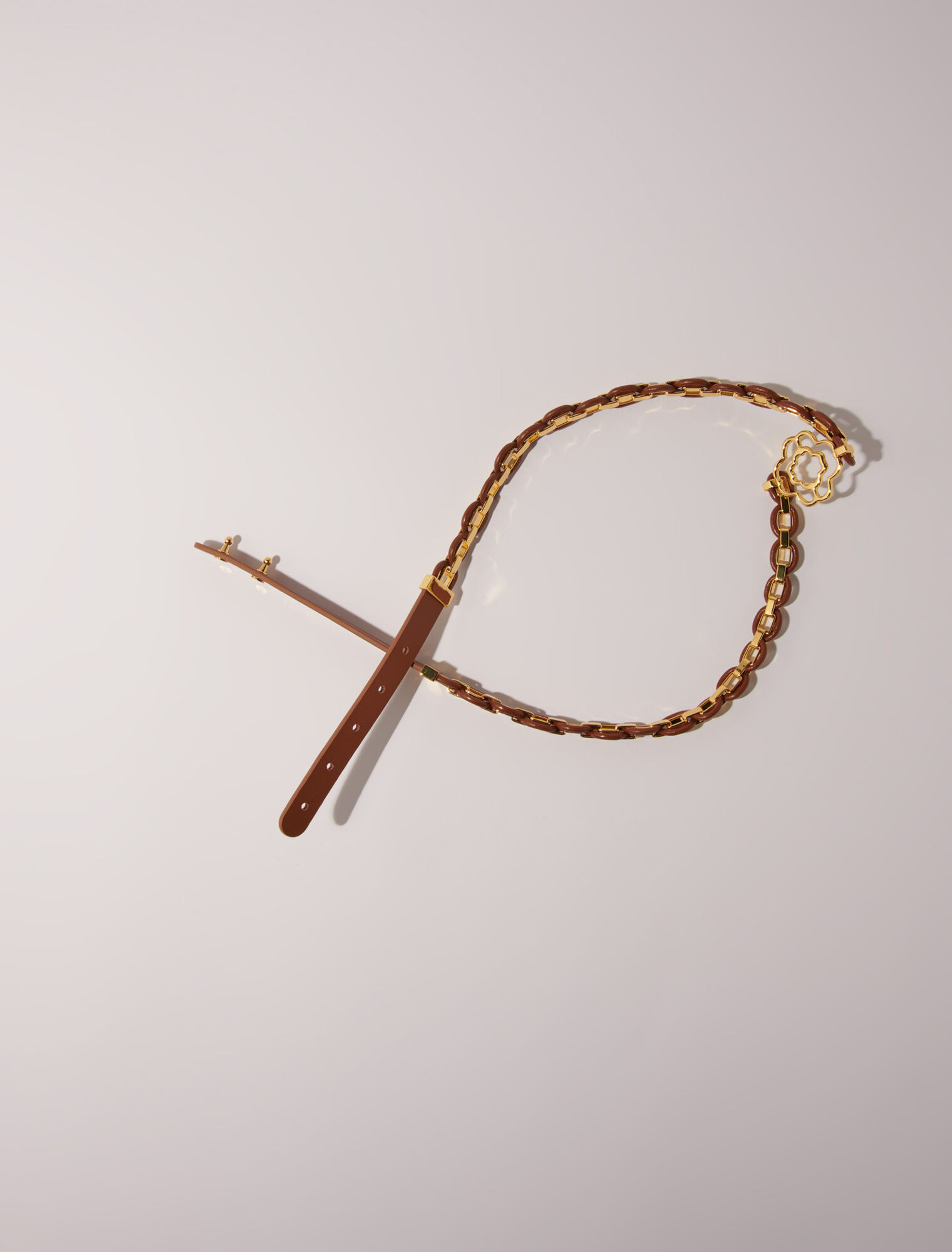 Leather belt with links