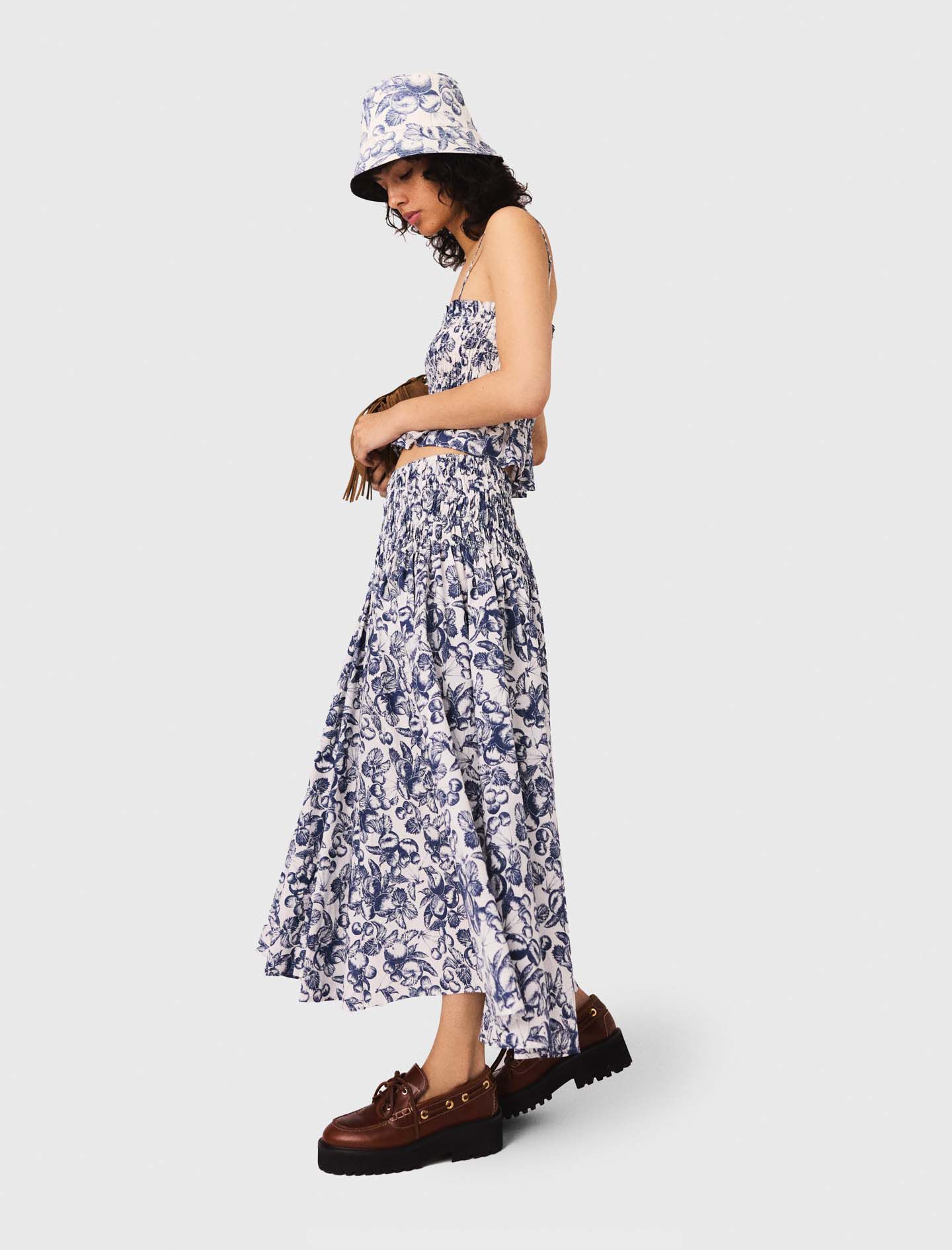 Printed maxi skirt Bicolor for Women | Maje