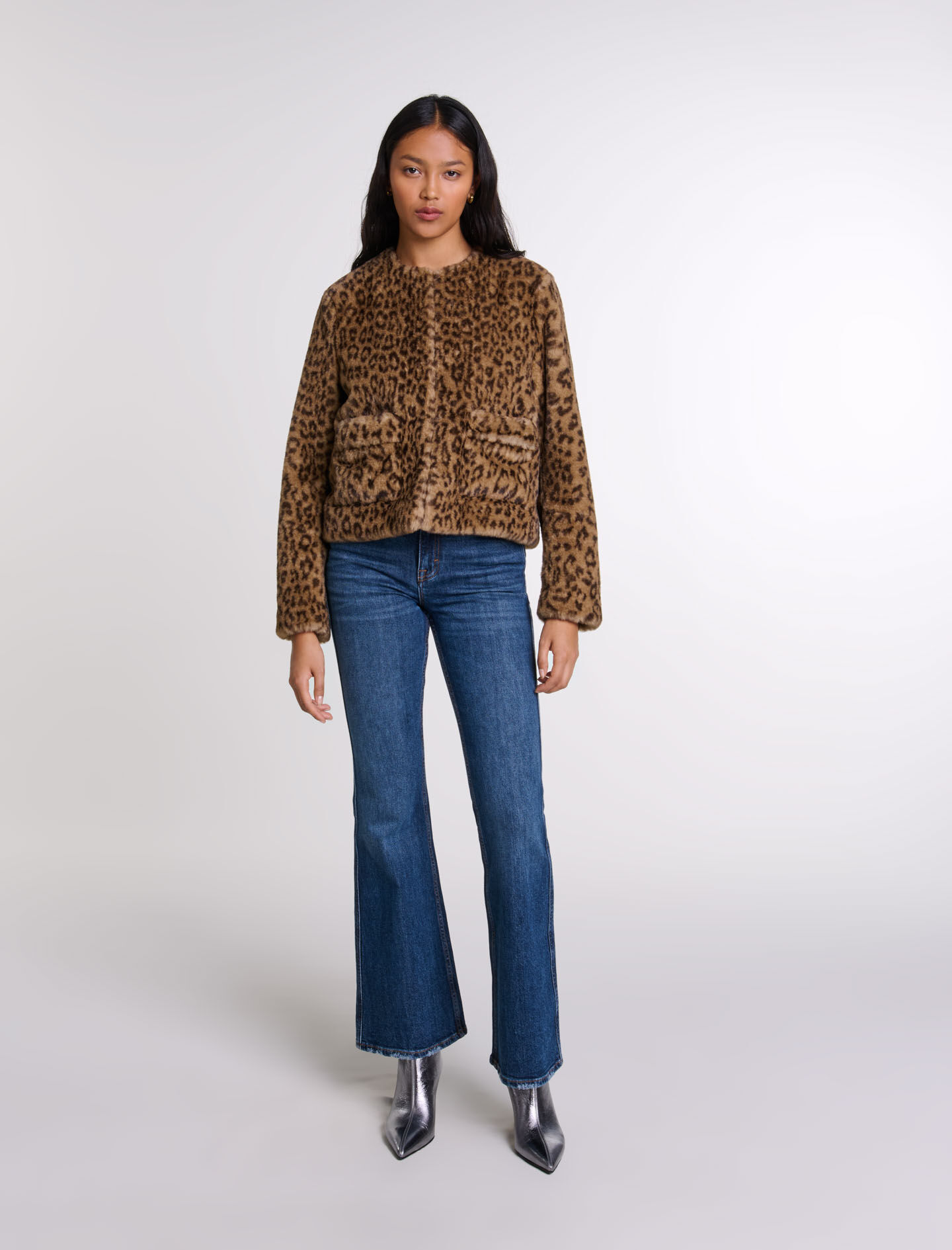Cropped faux fur jacket Blazers Maje