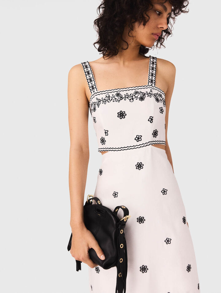 Embroidered cut-out maxi dress