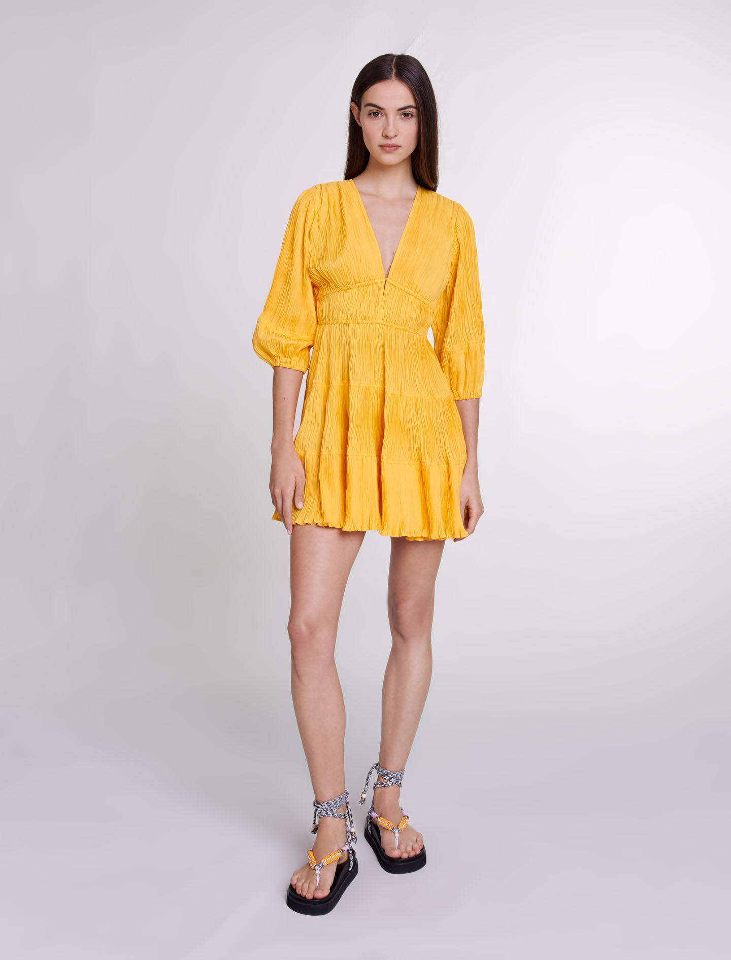 Ruched short dress Dresses Maje