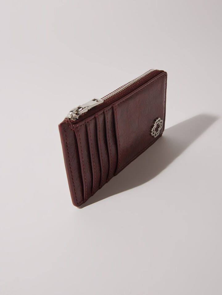 Crackled leather cardholder