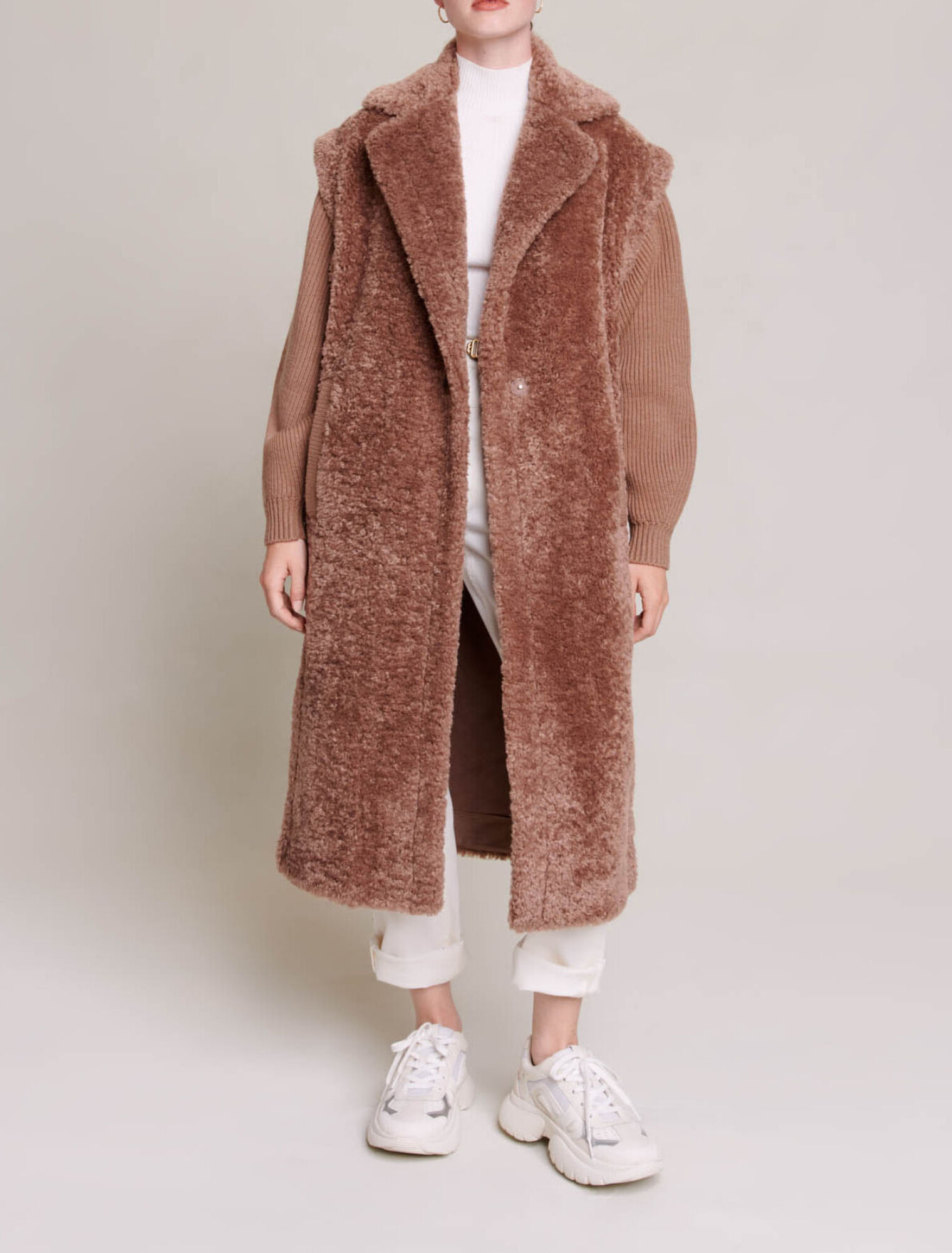 Long faux fur coat