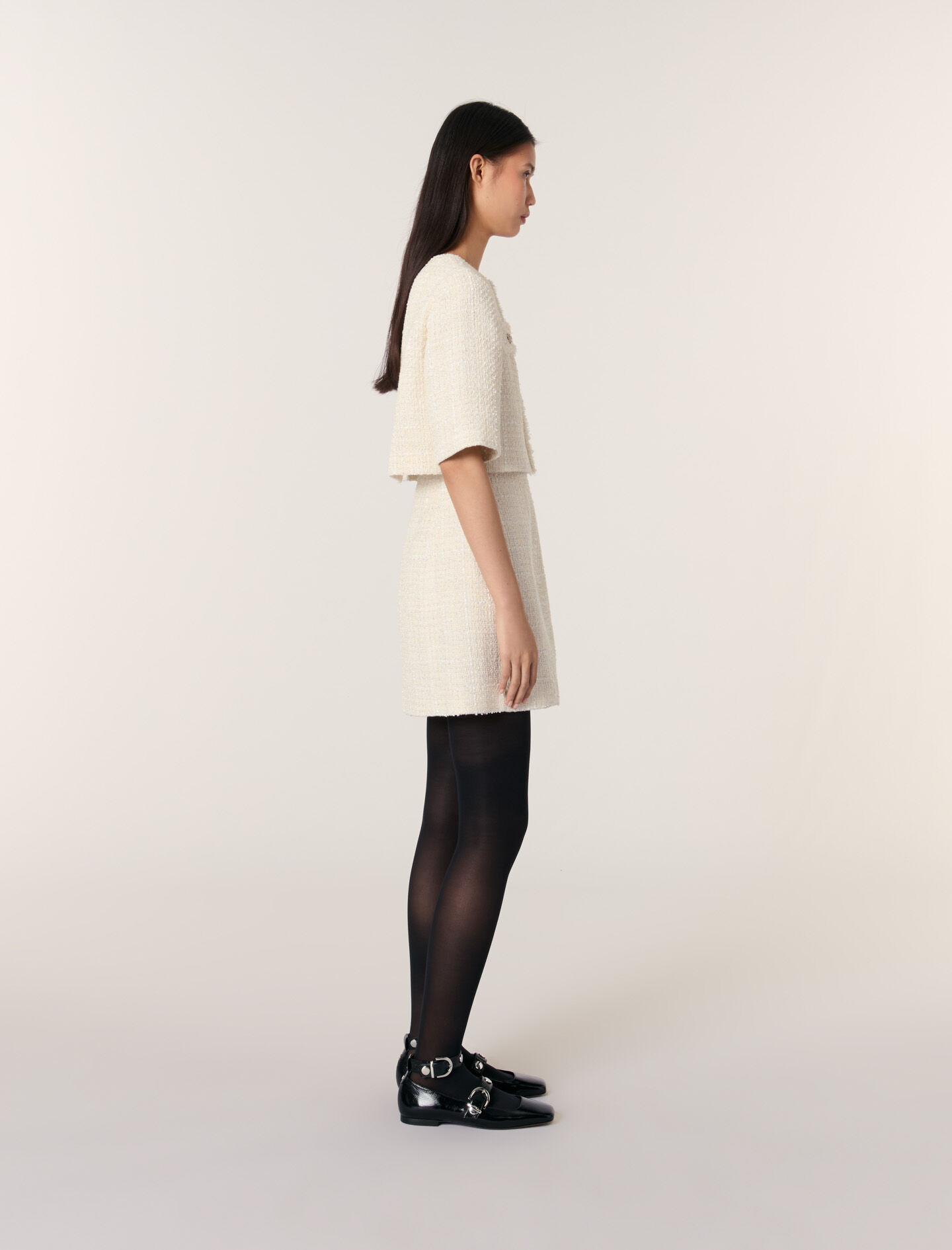 Tweed 2-in-1 short dress - Short dresses | Maje