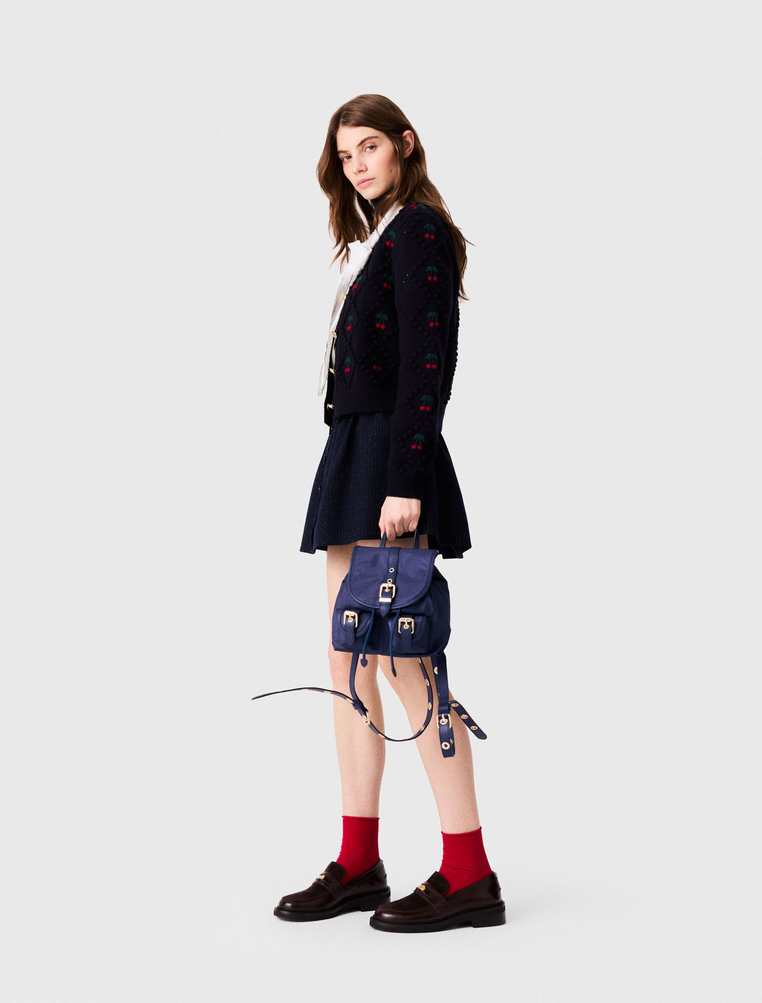 Embroidered cherry cardigan