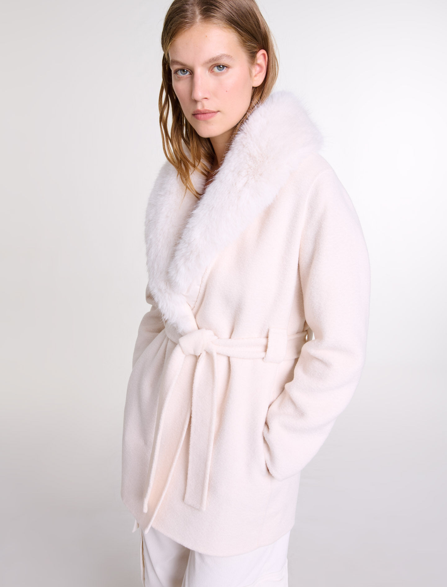Belted short coat - Long coats | Maje Belted short coat - Long coats | Maje