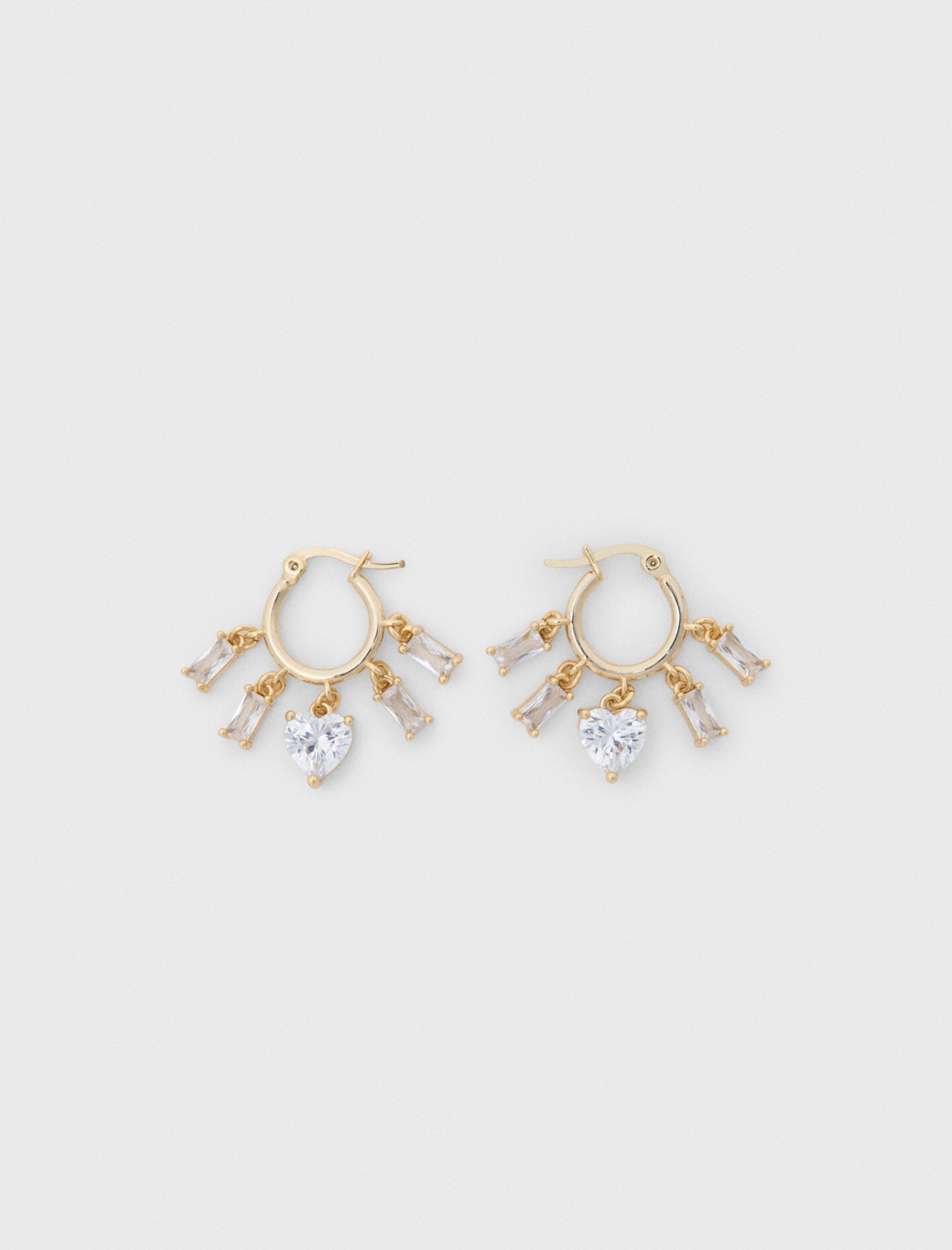 Gold-tone rhinestone hoops 7
