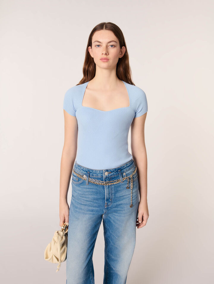 Rib knit top