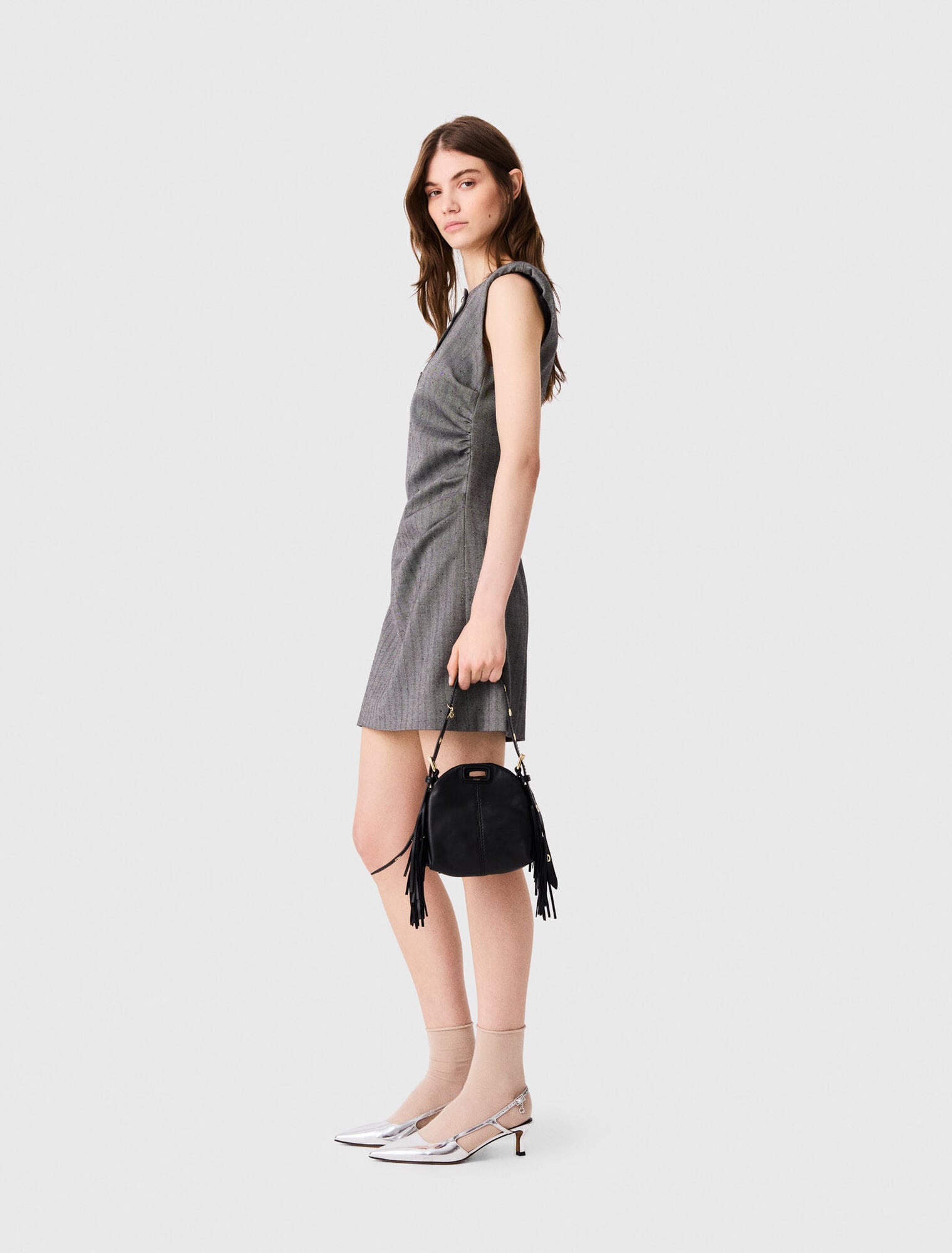 Short rhinestone tailored dress