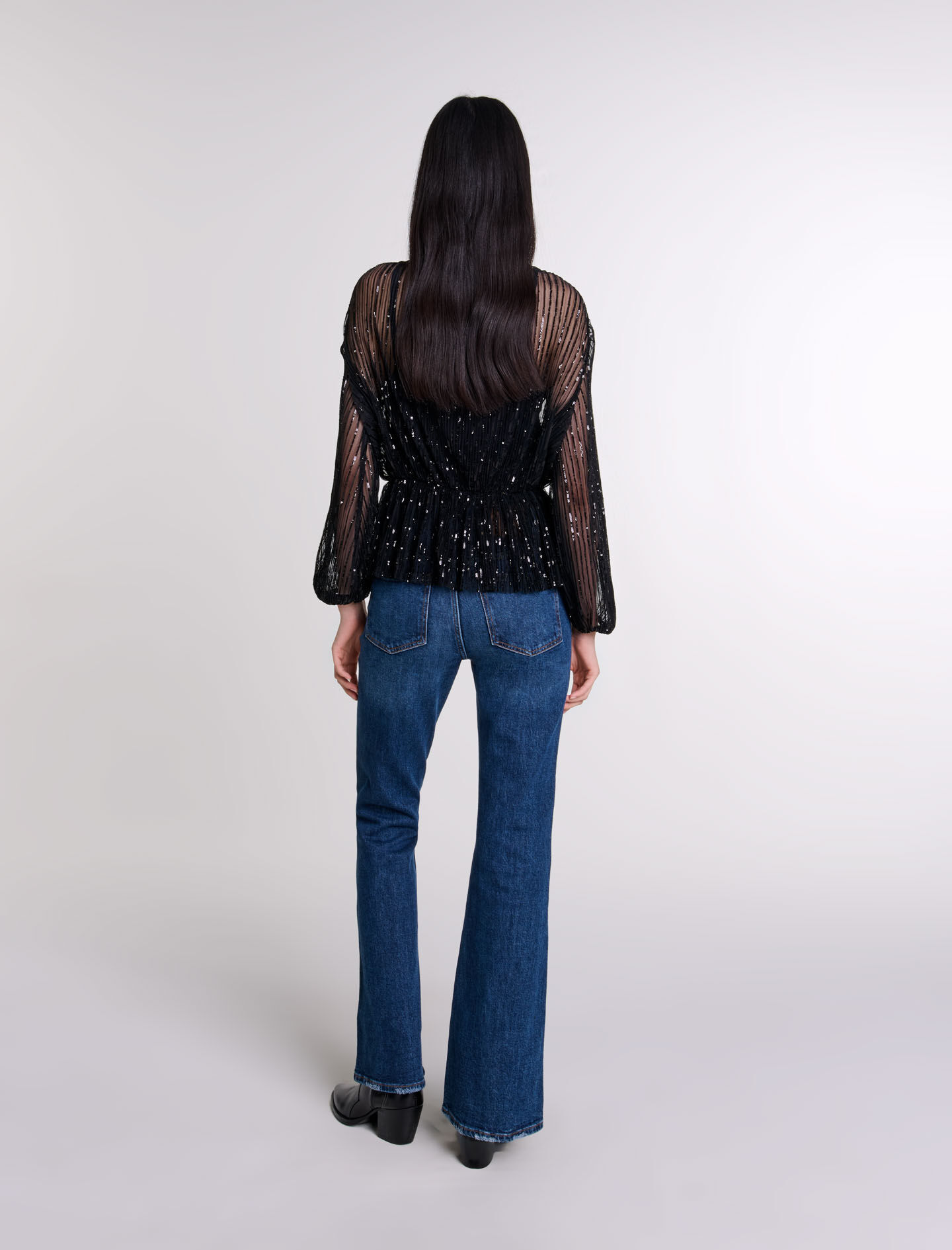 Belted sequin shirt - Blouses | Maje