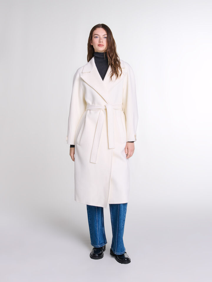 Double-faced mid-length coat