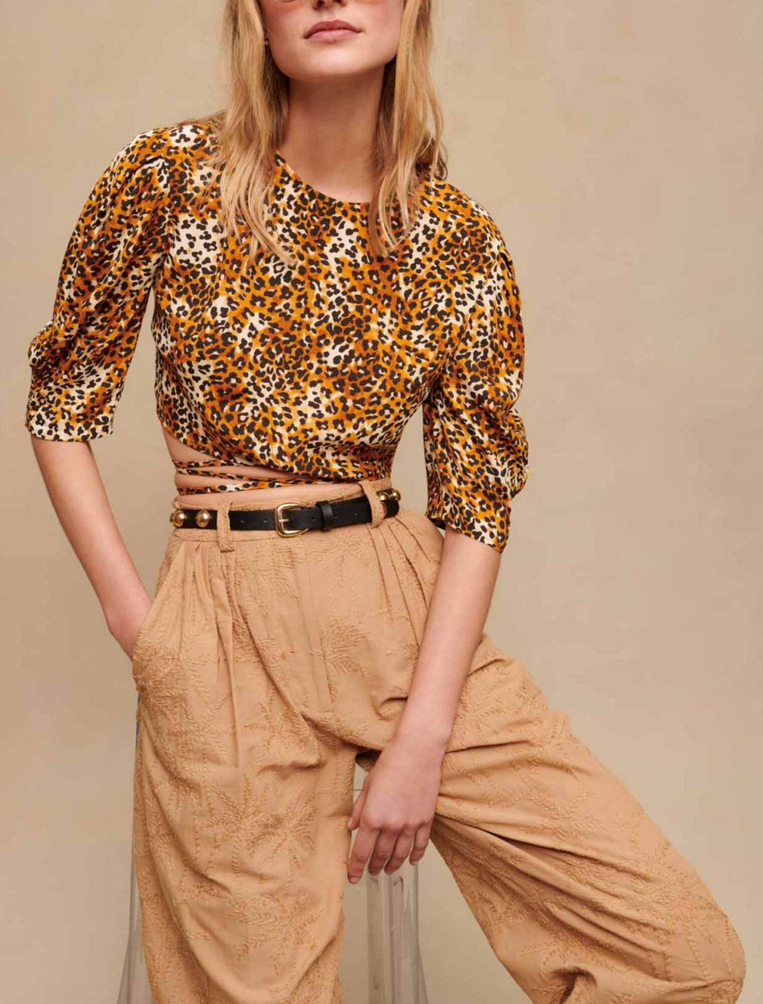 Leopard print crop top
