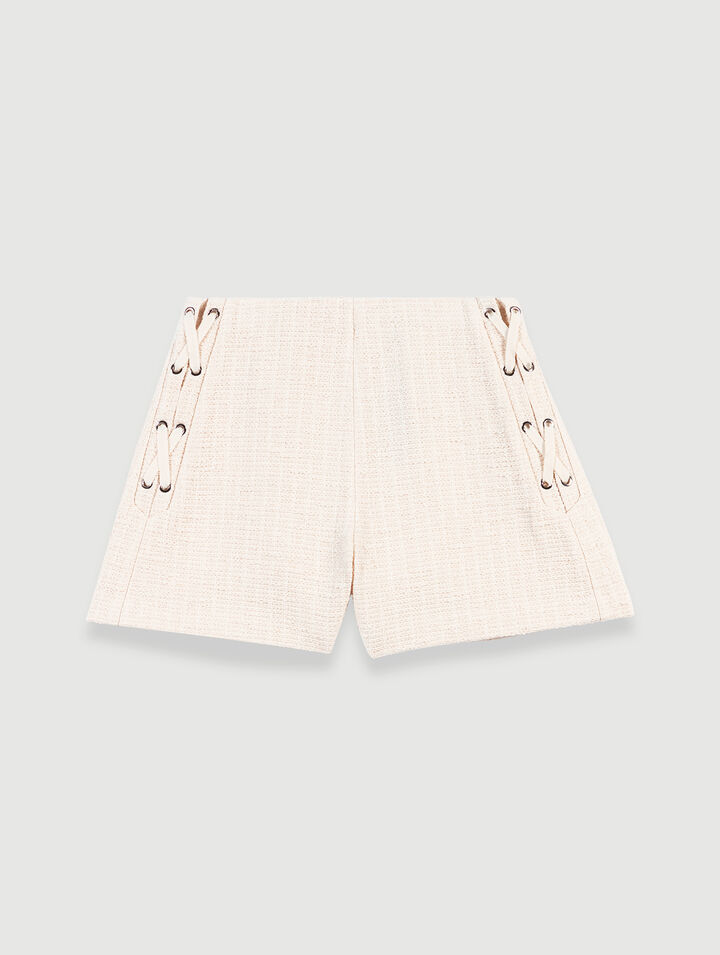A-line shorts in tweed