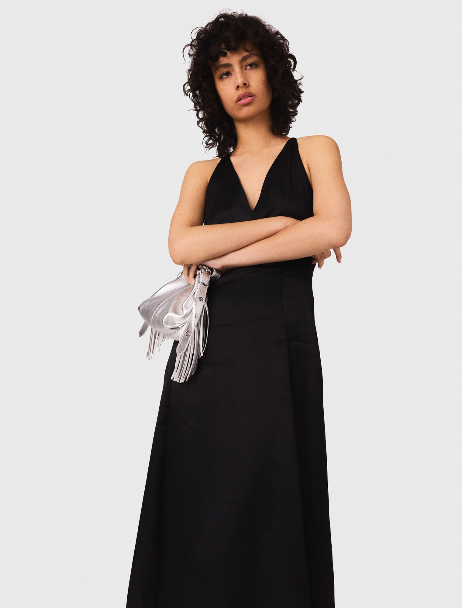 Flowy maxi dress with braided back
