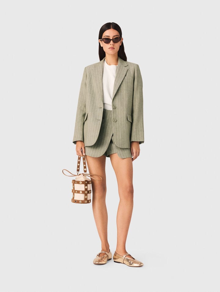 Linen blend suit jacket
