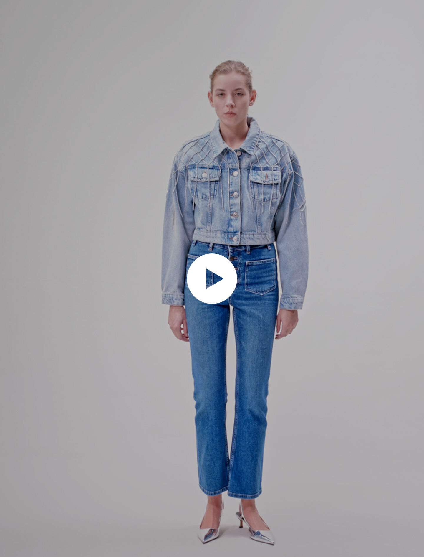 Denim jacket with rhinestones Blazers Jackets Maje