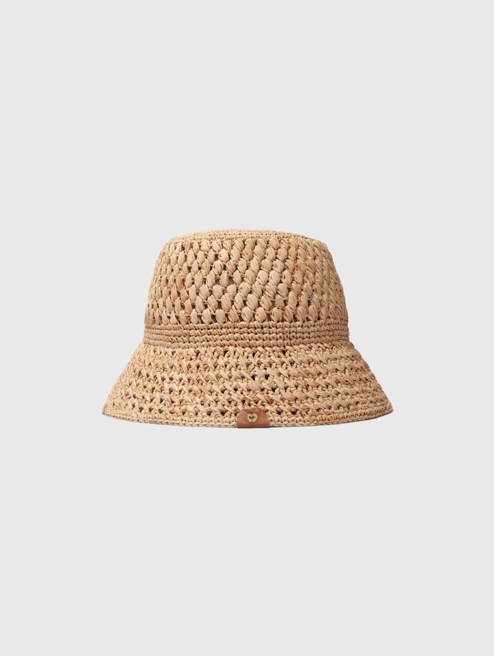 Crochet raffia bucket hat