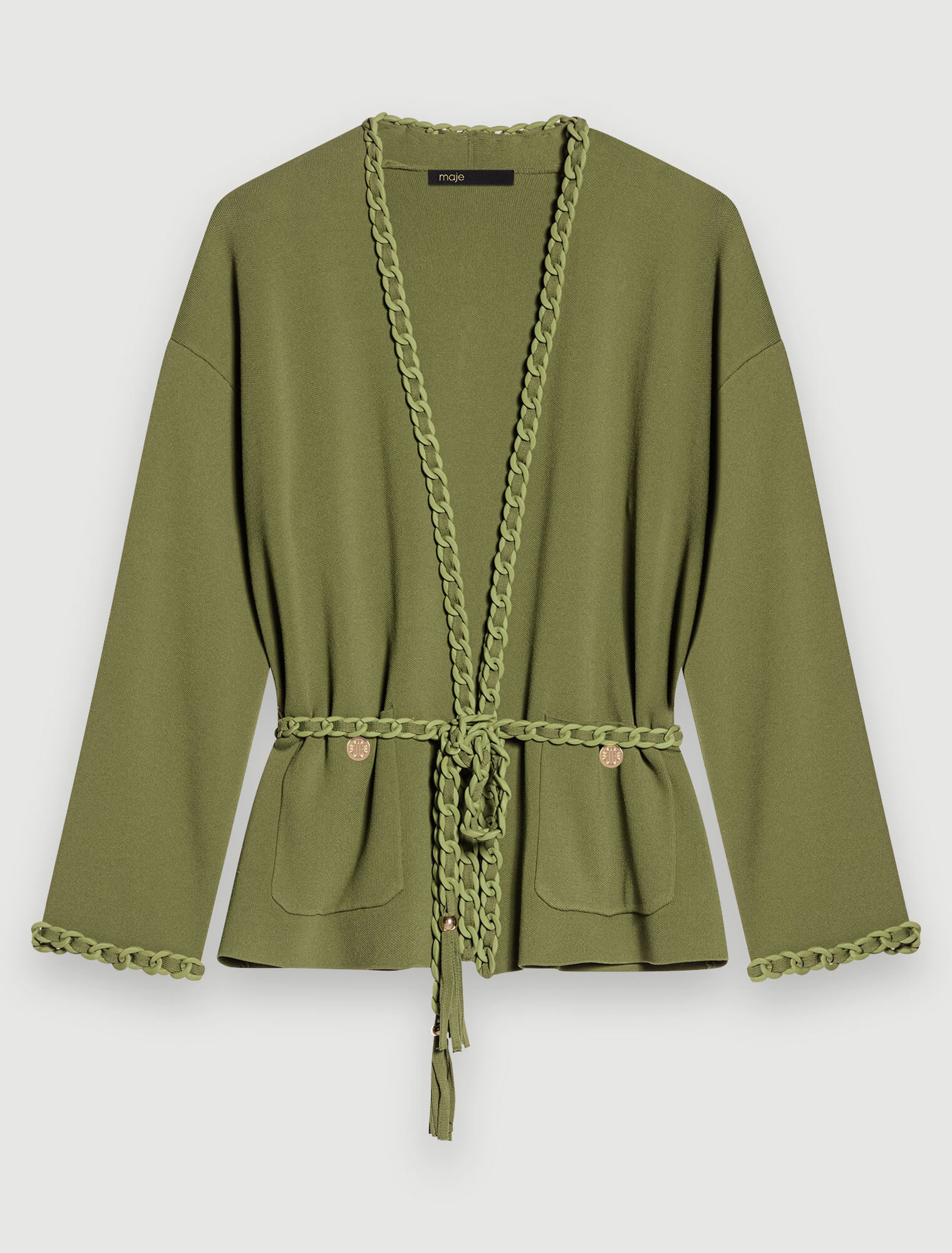 Cardigan with braided trim