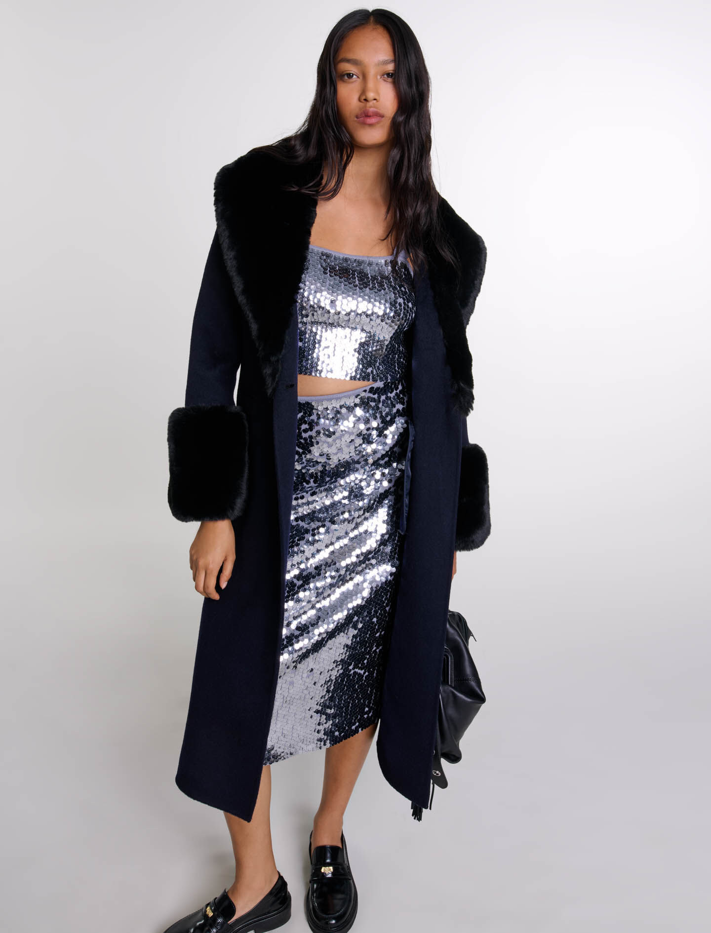 Double-faced faux fur coat - Long coats | Maje